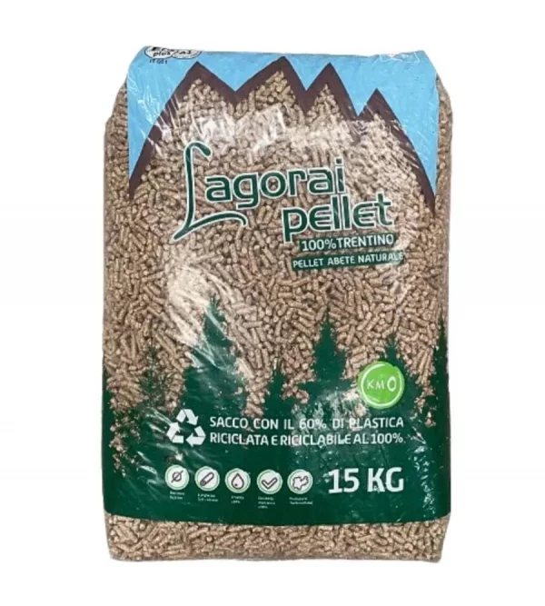 Bancale 70 sacchi pellet in legno di abete certificato en plus a1 sacchi da 15 kg.
